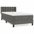 cadre de lit avec matelas Gris foncé 100x200 cm