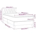 cadre de lit avec matelas Noir 100x200 cm Velours