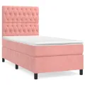 cadre de lit et matelas Rose 80x200 cm Velours