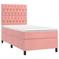 cadre de lit et matelas Rose 80x200 cm Velours
