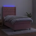 cadre de lit matelas et LED Rose 80x200 cm Velours