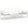 Lit de jour blanc bois de pin massif 90x200 cm