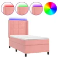 cadre de lit matelas et LED Rose 80x200 cm Velours