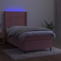 cadre de lit matelas et LED Rose 80x200 cm Velours