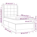 cadre de lit matelas et LED Rose 80x200 cm Velours
