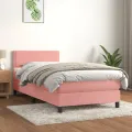 cadre de lit et matelas Rose 80x200 cm Velours