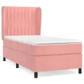 cadre de lit et matelas Rose 80x200 cm Velours