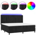 cadre de lit matelas et LED Noir 200x200 cm Velours