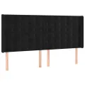cadre de lit matelas et LED Noir 200x200 cm Velours