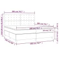 cadre de lit et matelas Noir 200x200 cm Velours