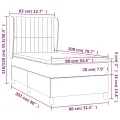 cadre de lit et matelas Vert foncé 80x200 cm Velours