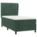 cadre de lit et matelas Vert foncé 80x200 cm Velours