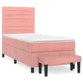cadre de lit et matelas Rose 80x200 cm Velours