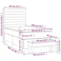 cadre de lit et matelas Rose 80x200 cm Velours