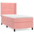 cadre de lit et matelas Rose 80x200 cm Velours