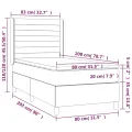 cadre de lit et matelas Rose 80x200 cm Velours