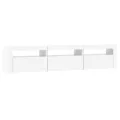 Meuble TV avec lumières LED Blanc 180x35x40 cm
