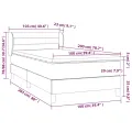 cadre de lit avec matelas Noir 100x200 cm Velours