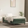 cadre de lit et matelas Vert foncé 80x200 cm Velours
