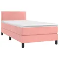cadre de lit avec matelas LED Rose 80x200 cm Velours