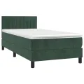 cadre de lit et matelas et LED Vert foncé 80x200cm