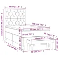 cadre de lit et matelas Rose 80x200 cm Velours