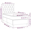 cadre de lit et matelas Vert foncé 80x200 cm Velours