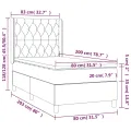 cadre de lit et matelas Rose 80x200 cm Velours