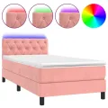 cadre de lit avec matelas et LED Rose 80x200 cm