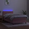 cadre de lit avec matelas et LED Rose 80x200 cm