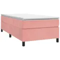 cadre de lit et matelas Rose 80x200 cm Velours