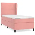 cadre de lit et matelas Rose 80x200 cm Velours