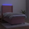cadre de lit matelas et LED Rose 80x200 cm Velours