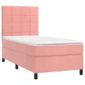 cadre de lit et matelas Rose 80x200 cm Velours