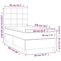 cadre de lit et matelas Rose 80x200 cm Velours