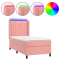 cadre de lit matelas et LED Rose 80x200 cm Velours