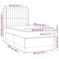cadre de lit matelas et LED Rose 80x200 cm Velours