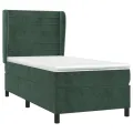 cadre de lit et matelas Vert foncé 80x200 cm Velours