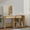Coiffeuse à LED avec armoire Chêne sonoma Bois d'ingénierie