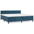 cadre de lit et matelas Bleu foncé 200x200cm Velours