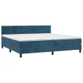 cadre de lit et matelas Bleu foncé 200x200cm Velours