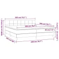 cadre de lit et matelas Bleu foncé 200x200cm Velours