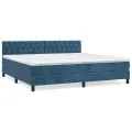 cadre de lit et matelas Bleu foncé 200x200cm Velours
