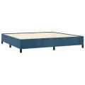 cadre de lit et matelas Bleu foncé 200x200cm Velours
