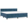 cadre de lit et matelas Bleu foncé 200x200cm Velours
