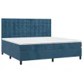 cadre de lit et matelas Bleu foncé 200x200cm Velours