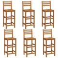 Tabourets de bar lot de 6 bois massif d'acacia