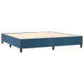 cadre de lit et matelas Bleu foncé 200x200cm Velours