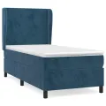 cadre de lit avec matelas Bleu foncé 90x190 cm