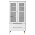 Armoire à vitrine MOLDE Blanc 90x35x175 cm Bois de pin massif